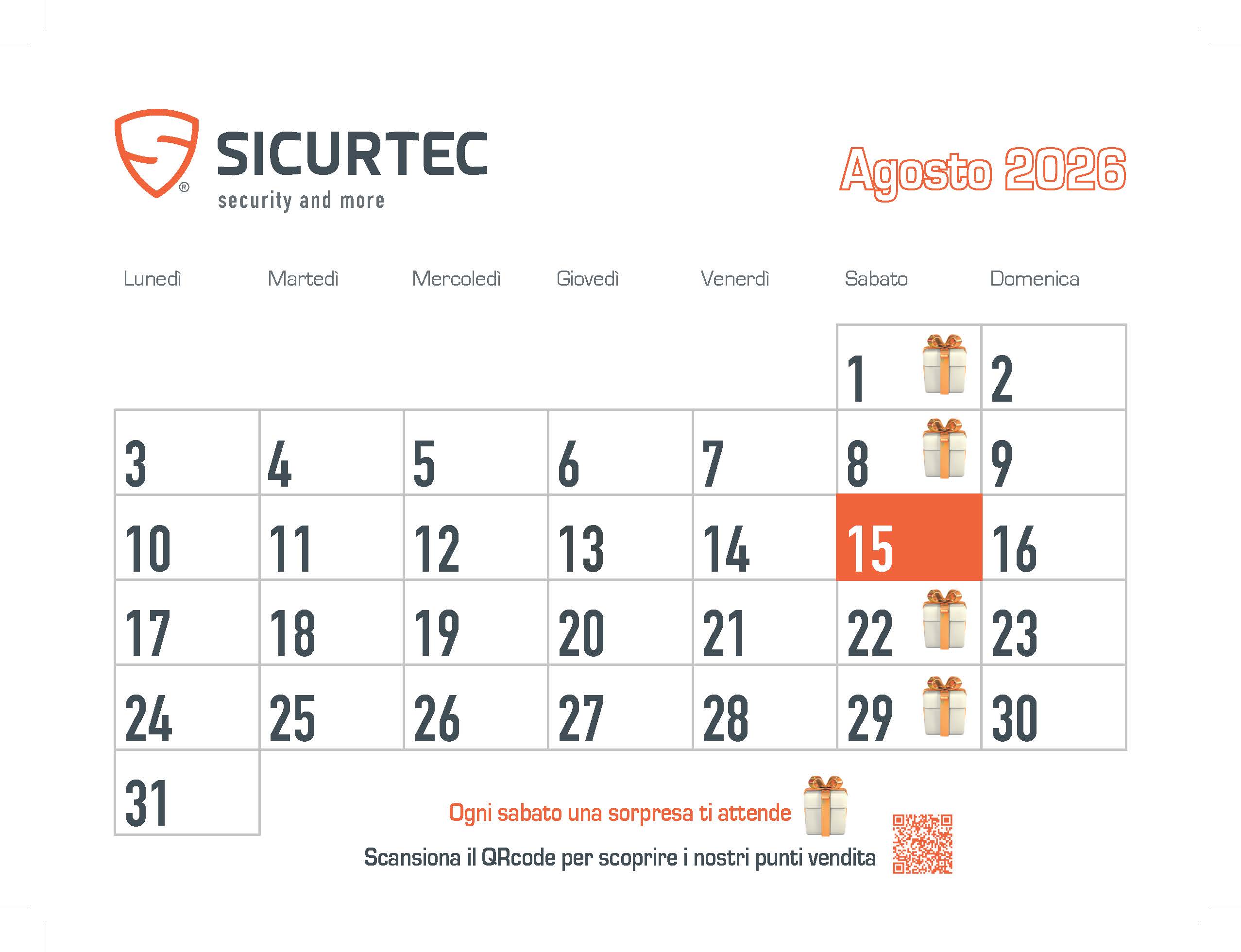 CALENDARIO CORSI DEL MESE